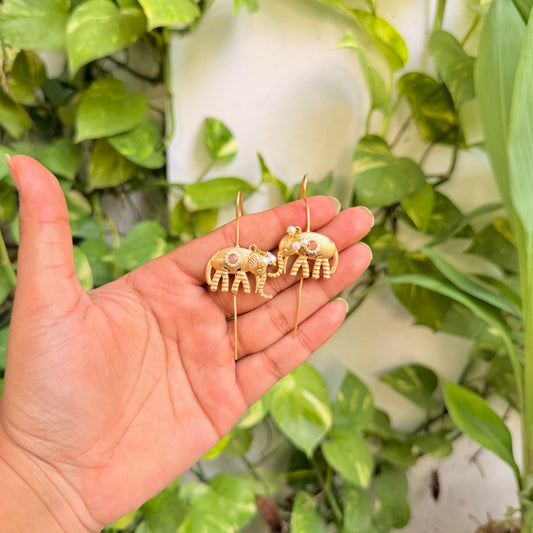 Gajraj Pachi Kundan Bugadi Earrings
